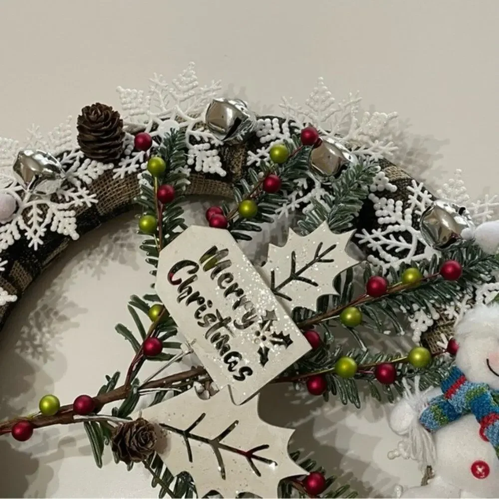 Christmas Snowman Merry Christmas Wreath 14